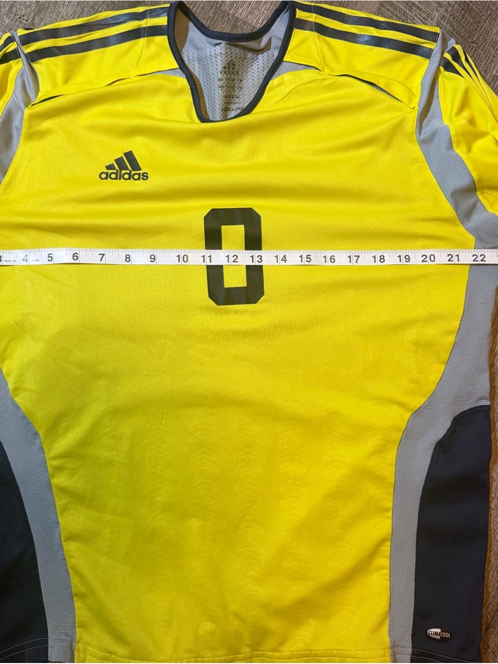 Adidas Neon Yellow and Gray Men’s Goalkeeper Jersey - Picture 5 of 6
